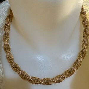 Vintage Marvella Gold Braided Rope Necklace